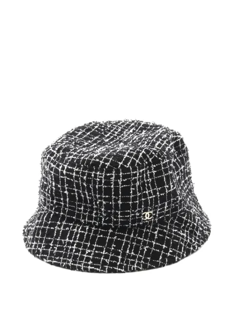 CHANEL Pre-Owned 1986-1988 Coco-mark tweed bucket hat