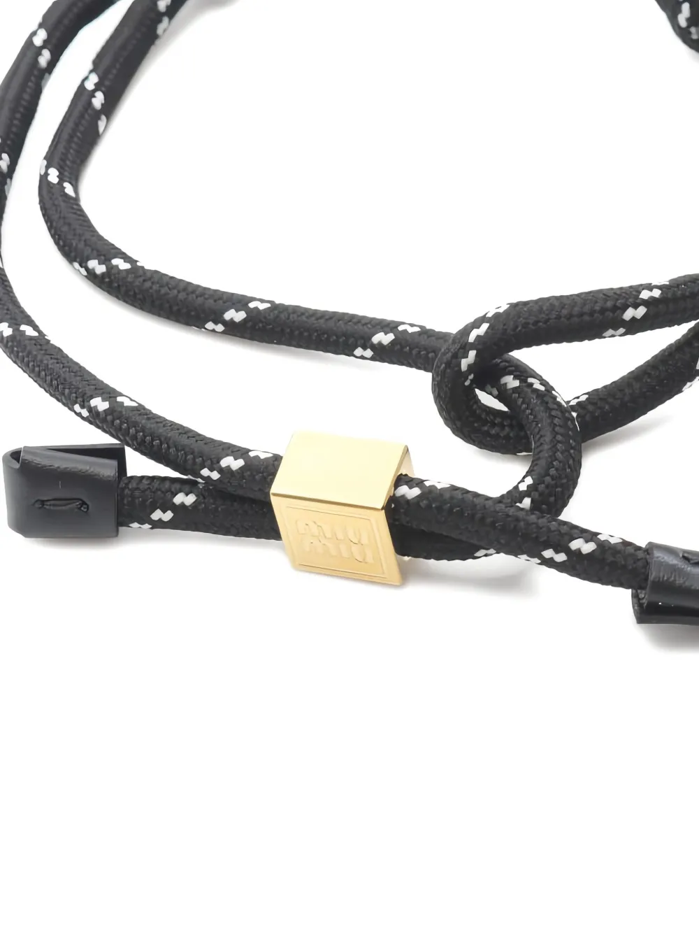 Pre-owned Miu Miu 2020s Logo-cube Bracelet In Black