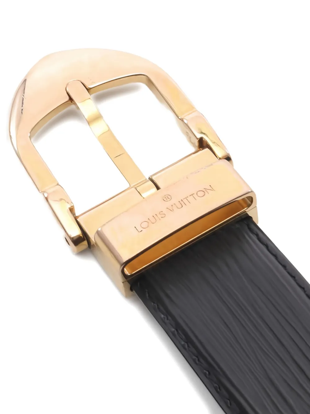 Pre-owned Louis Vuitton 2002 Epi Buckle Belt In Black