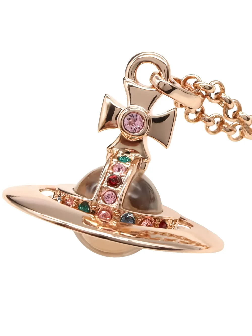 Pre-owned Vivienne Westwood 2020s Orb-pendant Necklace In Pink