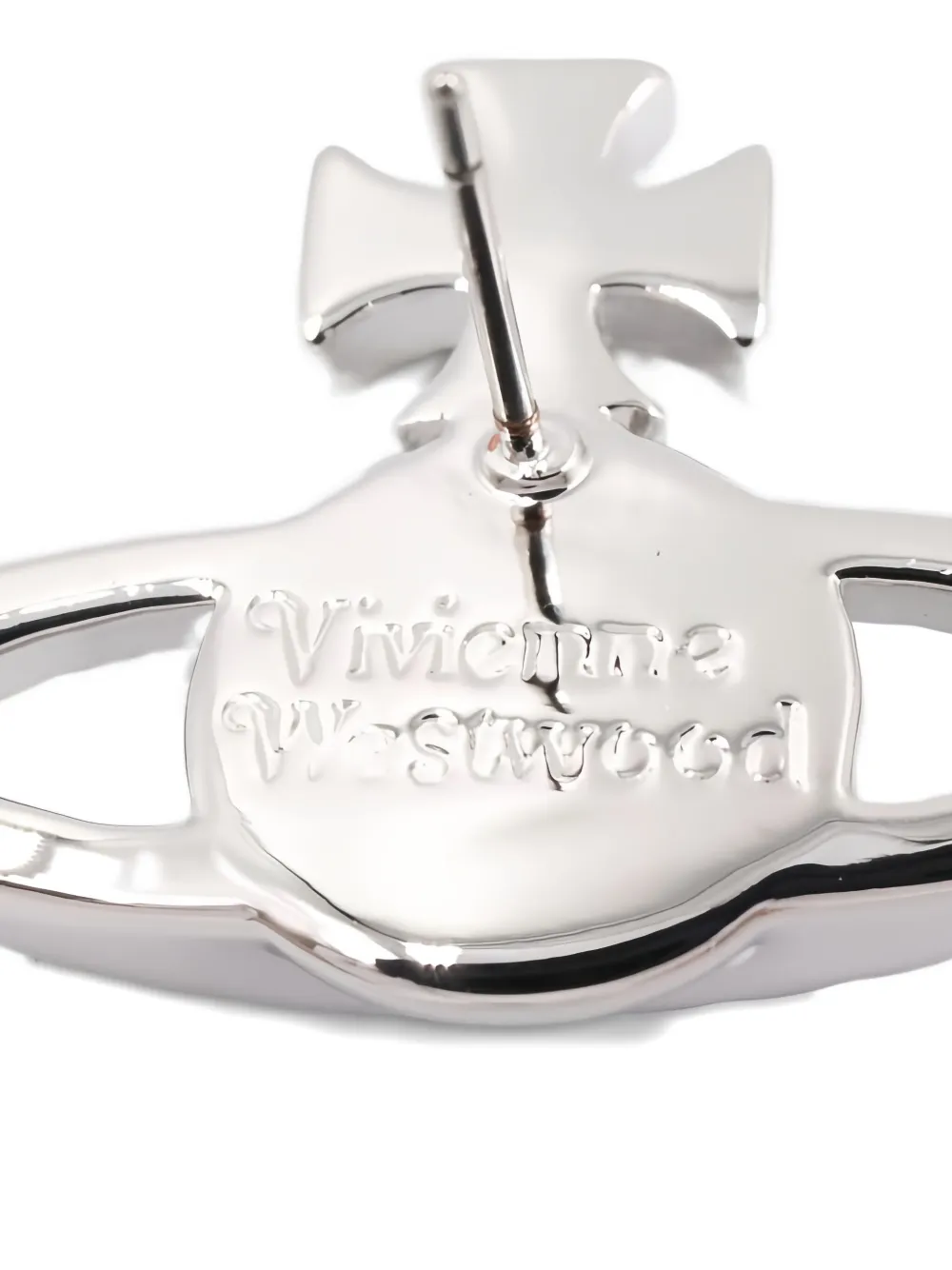 Pre-owned Vivienne Westwood Orb Cross Earrings In Silver