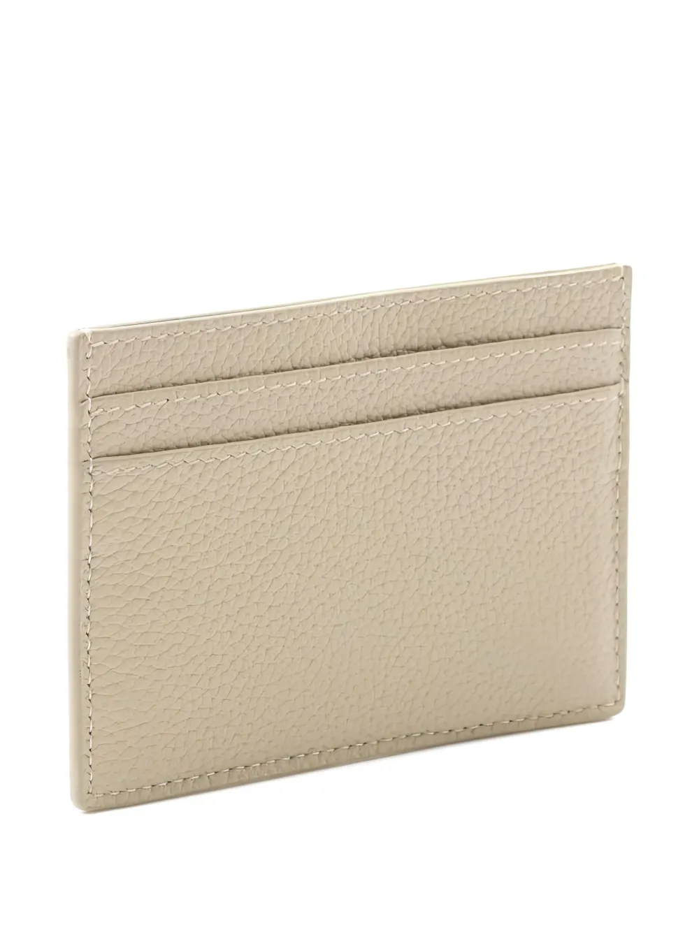 Pre-owned Saint Laurent 2020s Cassandre Leather Card Holder In Neutral