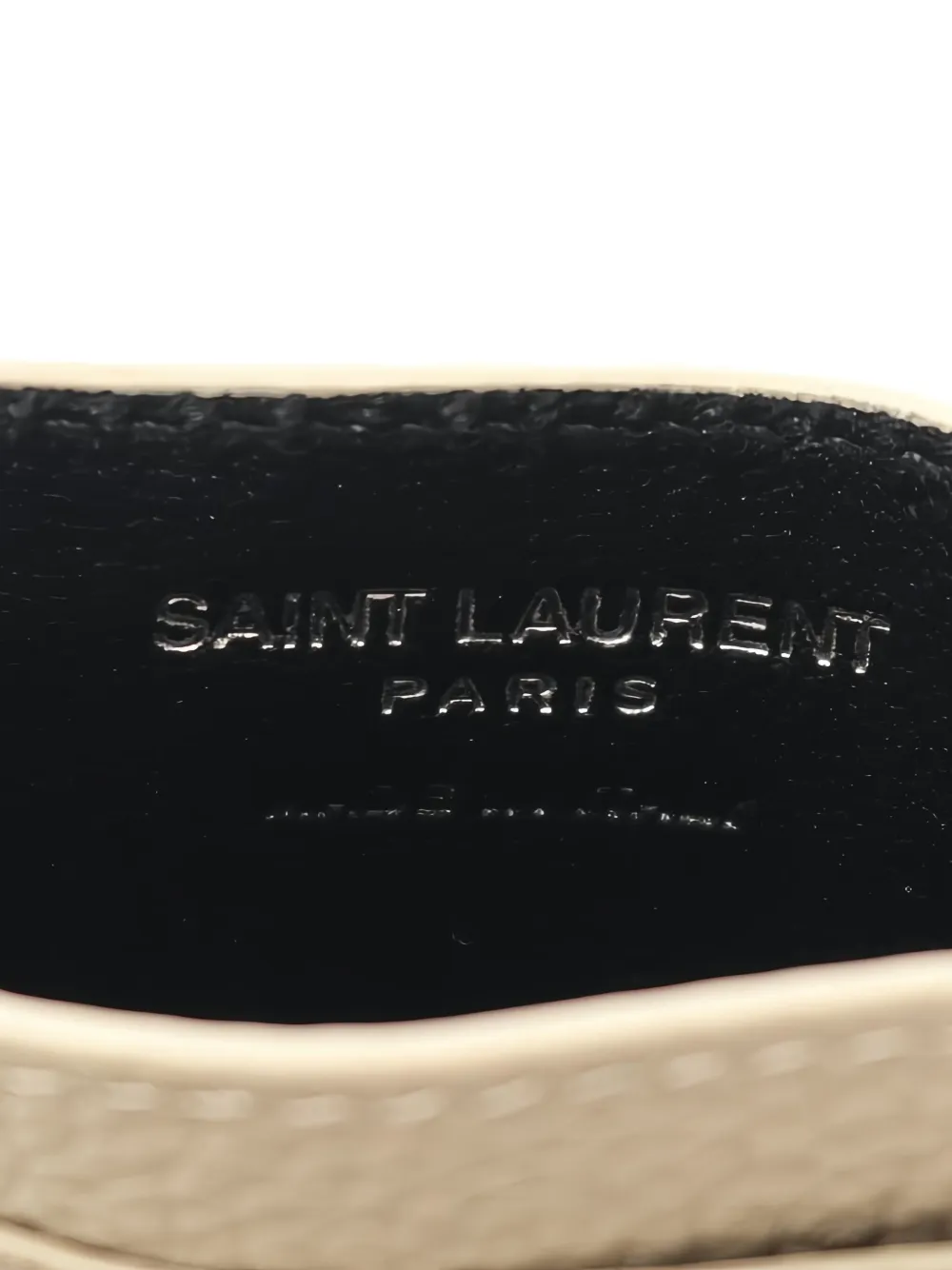 Pre-owned Saint Laurent 2020s Cassandre Leather Card Holder In Neutral