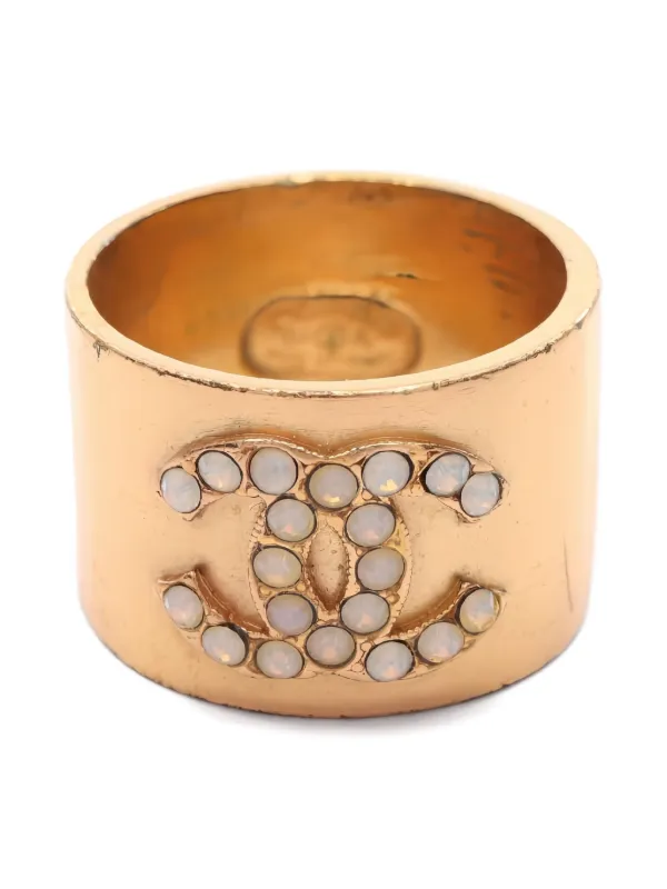 アクセサリー Chanel Coco Mark Ring 04P Vintage Size13 CHANEL Pre-Owned 1986-1988 Coco Mark Ring | Gold | FARFETCH