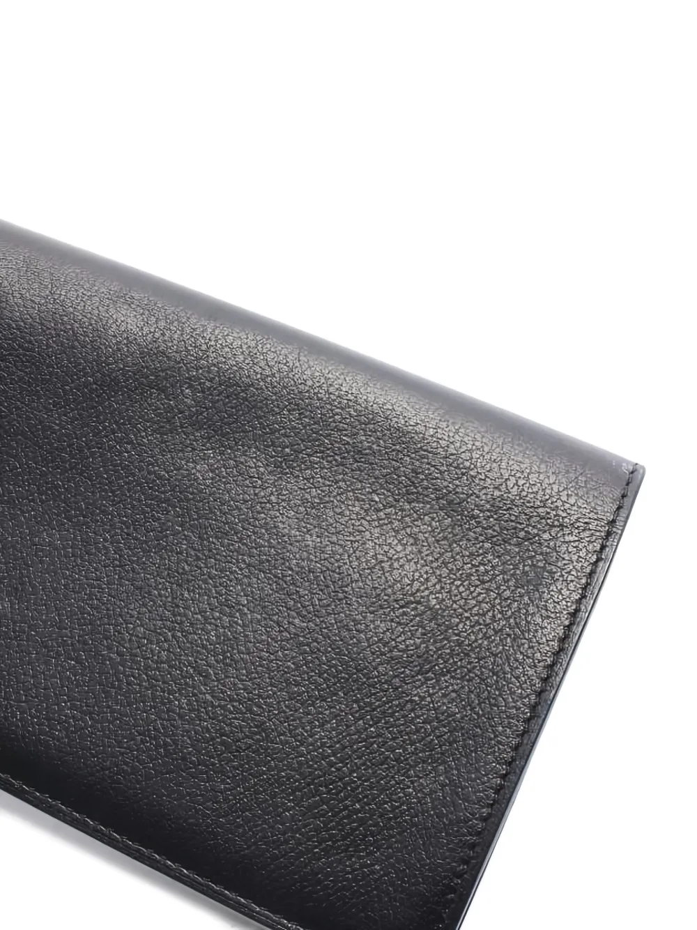 Pre-owned Hermes Twill Long Bifold Wallet In Black
