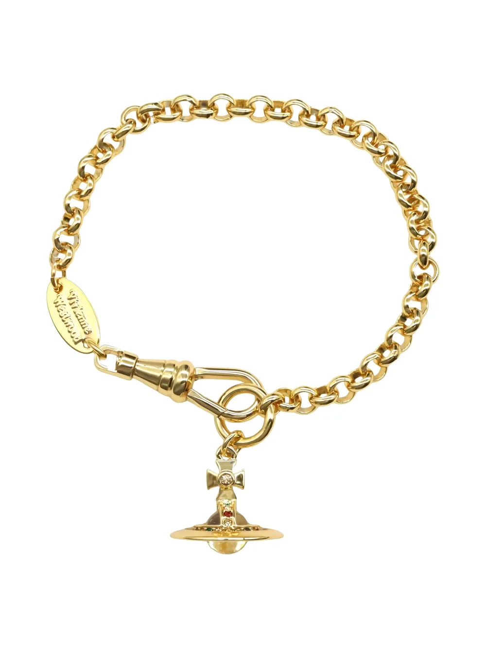 Vivienne Westwood Pre-Owned 2020s Orb-charm bracelet - ゴールドトーン Vivienne Westwood Pre-Owned 2020s Orb-charm bracelet - ゴールドトーン