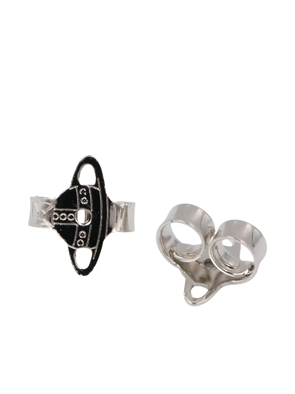 Pre-owned Vivienne Westwood 2020s Orb Stud Earrings In Silver