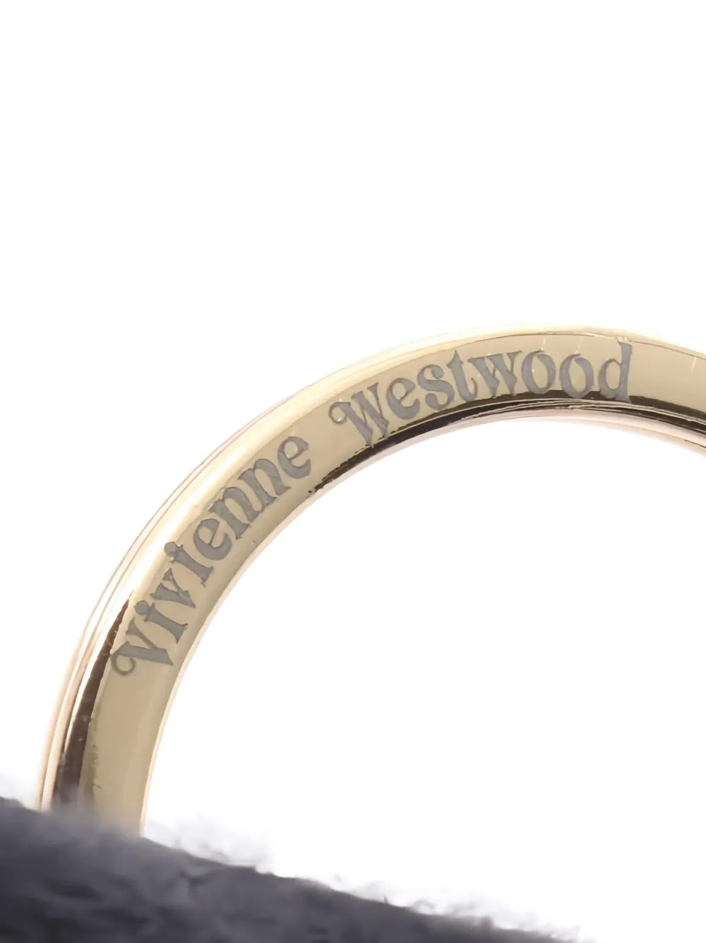 Pre-owned Vivienne Westwood 2020s Orb Leather Keyring In Gold