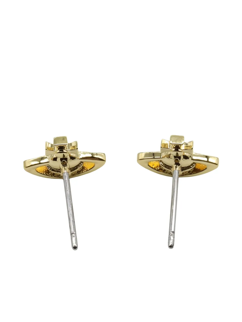 Pre-owned Vivienne Westwood 2020s Orb Stud Earrings In Gold