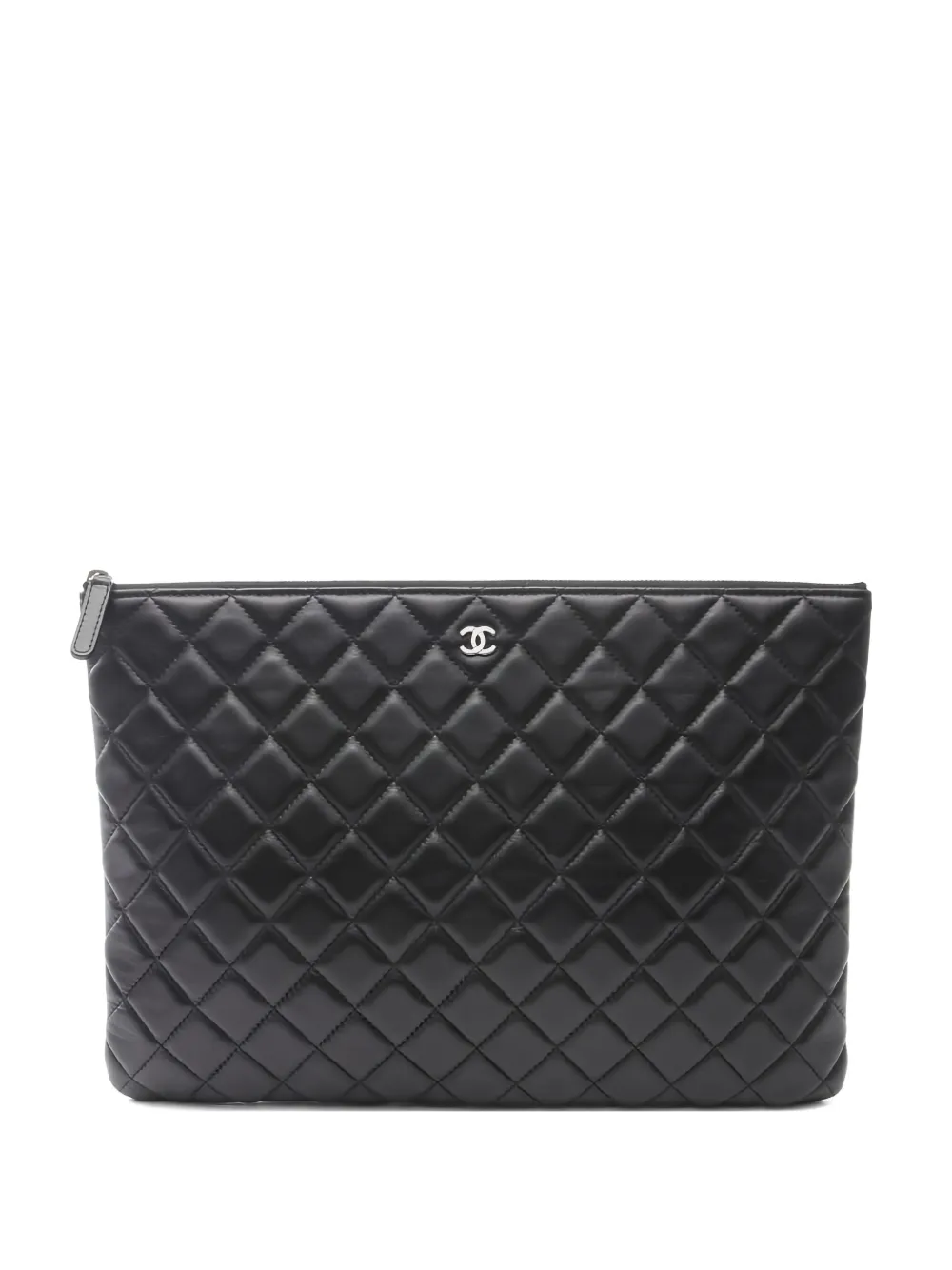 CHANEL Pre-Owned 2016-2017 quilted clutch bag - ブラック CHANEL Pre-Owned 2016-2017 quilted clutch bag - ブラック