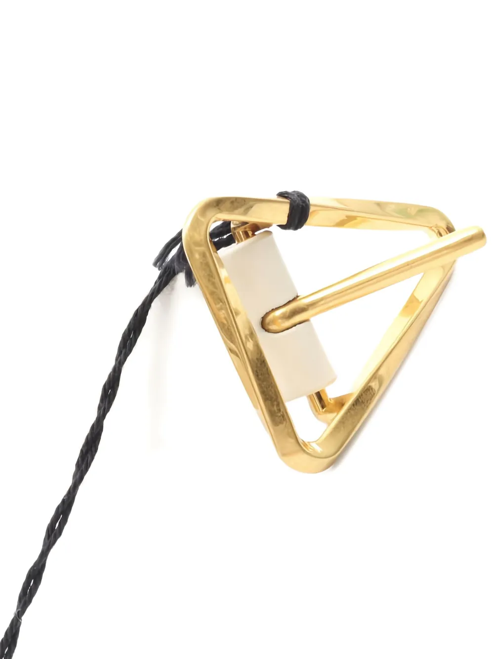 Pre-owned Bottega Veneta 2020s Triangle-grasp Leather Belt In White