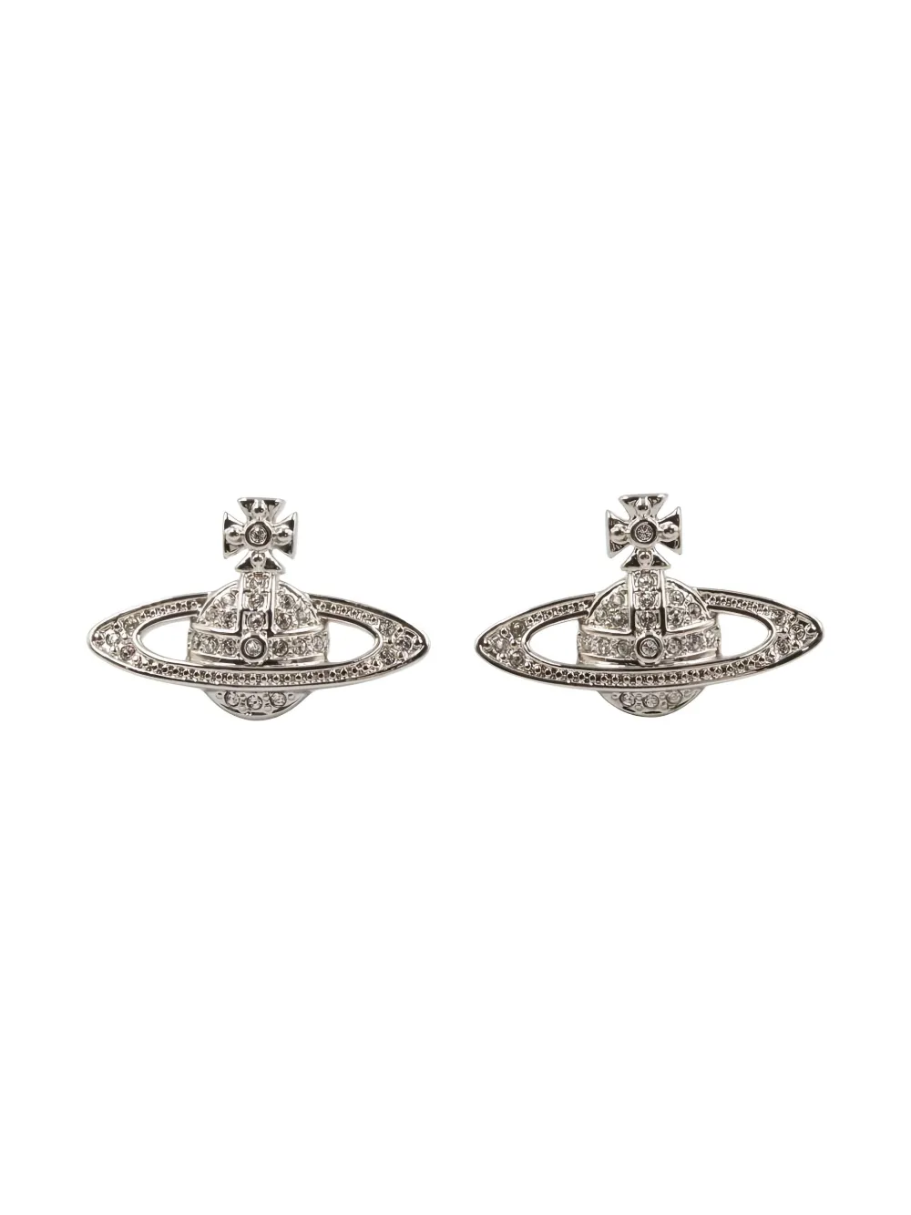Pre-owned Vivienne Westwood 2020s Orb Stud Earrings In Silver