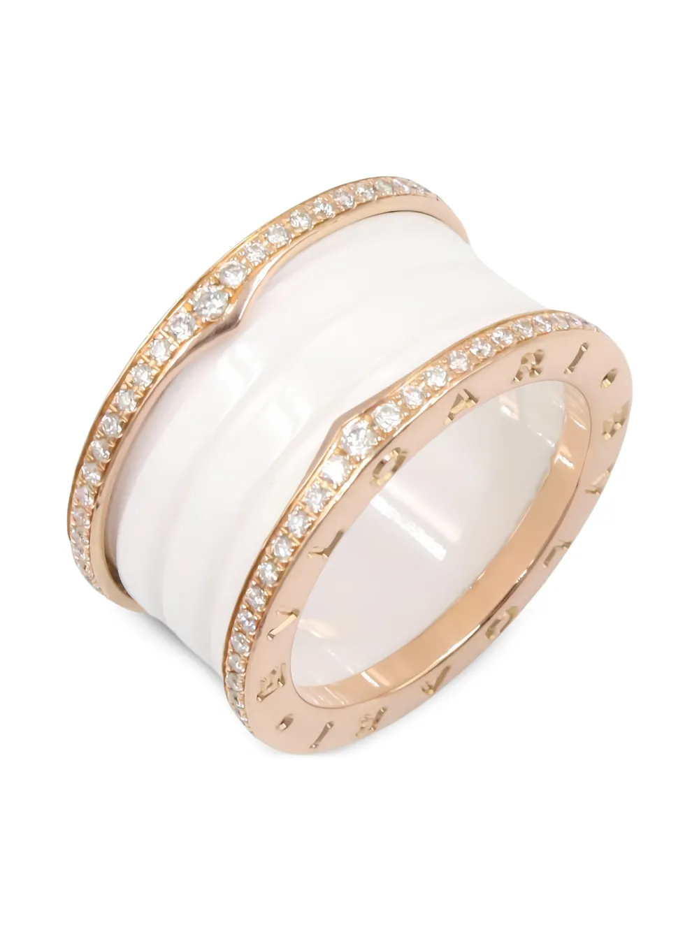 Bvlgari Pre-Owned 2010s 18K rose gold diamond and ceramic ring | Image 2