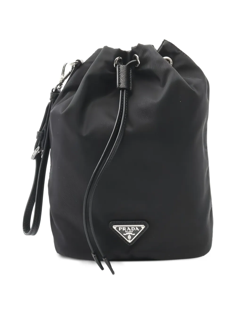 Prada Pre-Owned Vela triangle-logo bucket bag | Black | Image 1