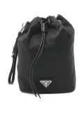 Prada Pre-Owned Vela triangle-logo bucket bag - Black