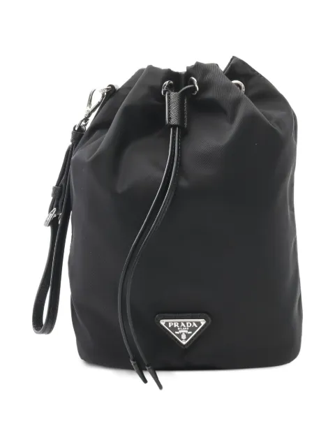 Prada Pre-Owned Vela triangle-logo bucket bag