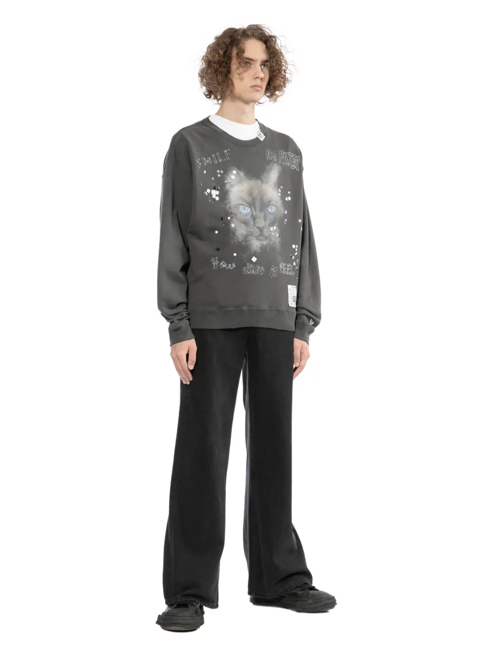 Maison MIHARA YASUHIRO cat-print sweatshirt | Black | Image 1