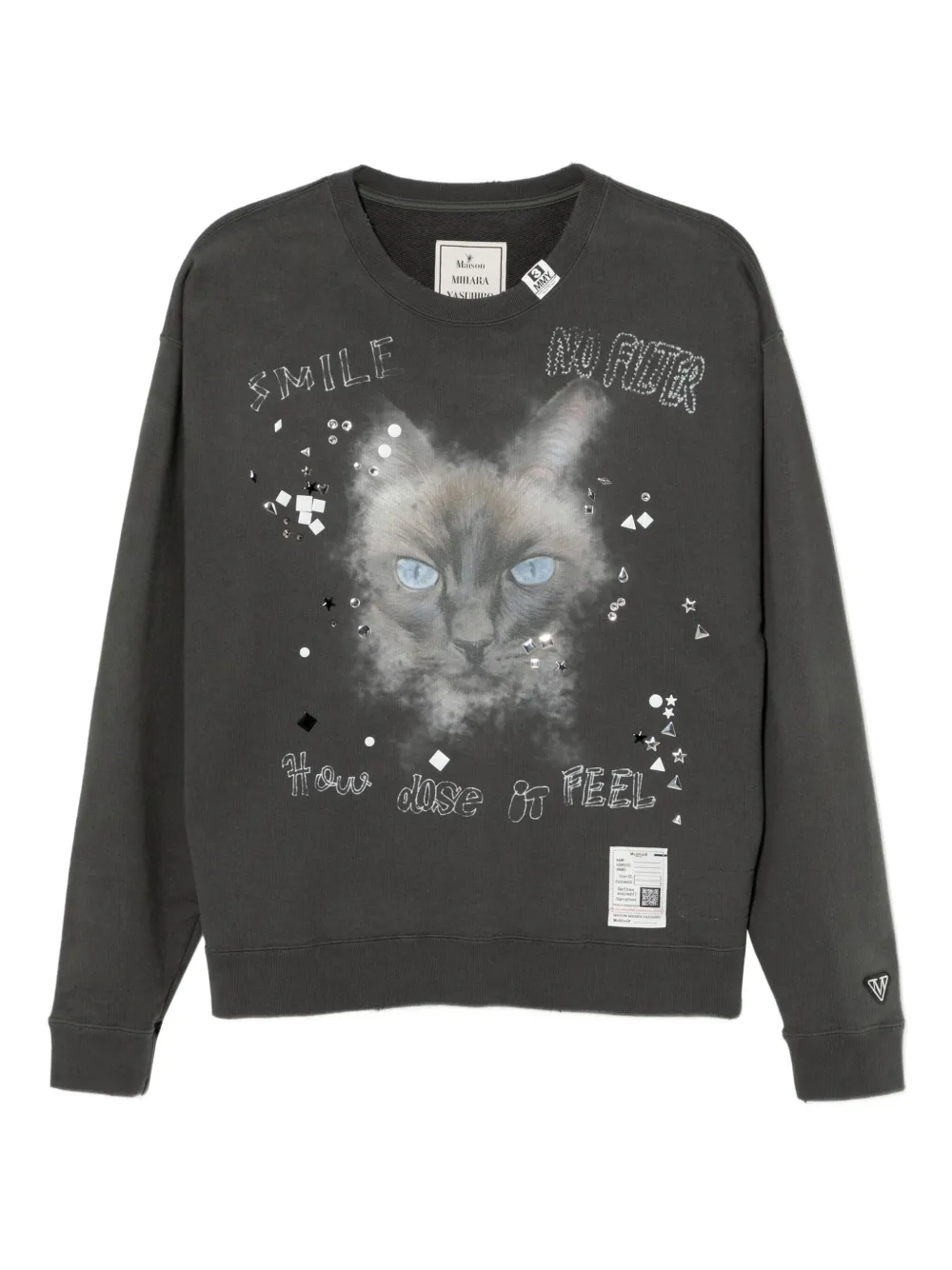 Maison MIHARA YASUHIRO sudadera con gato estampado | gris | Image 1