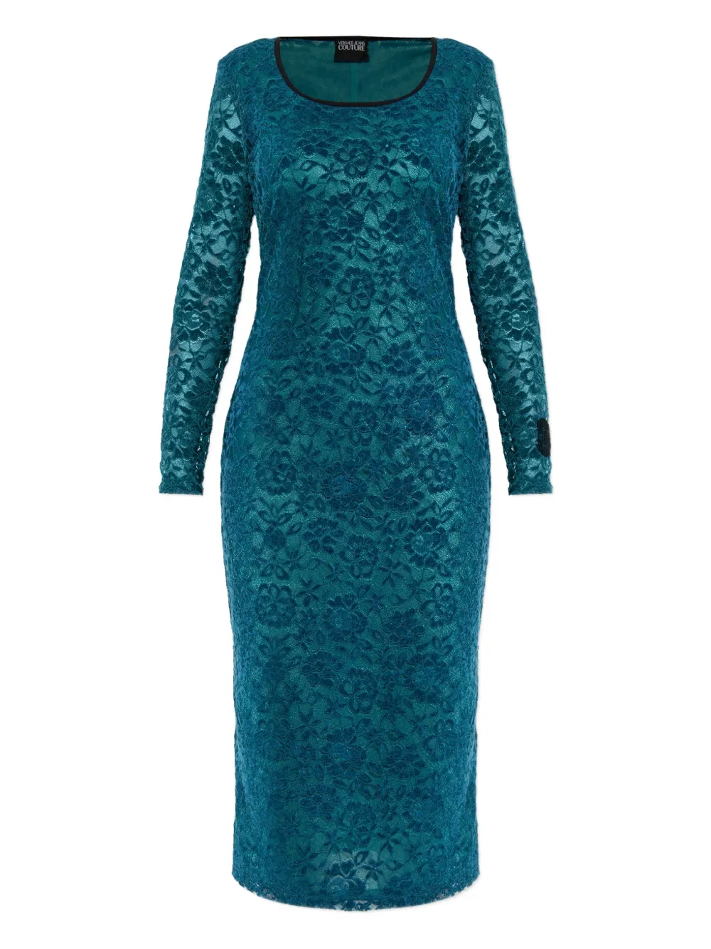 Versace Jeans Couture lace long-sleeve midi dress - Blu