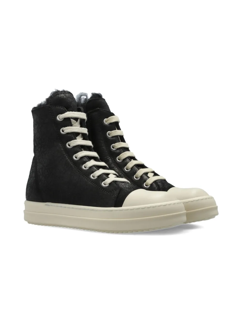 Rick Owens Kids leather high-top sneakers Zwart