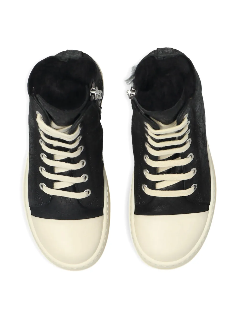 Rick Owens Kids leather high-top sneakers Zwart