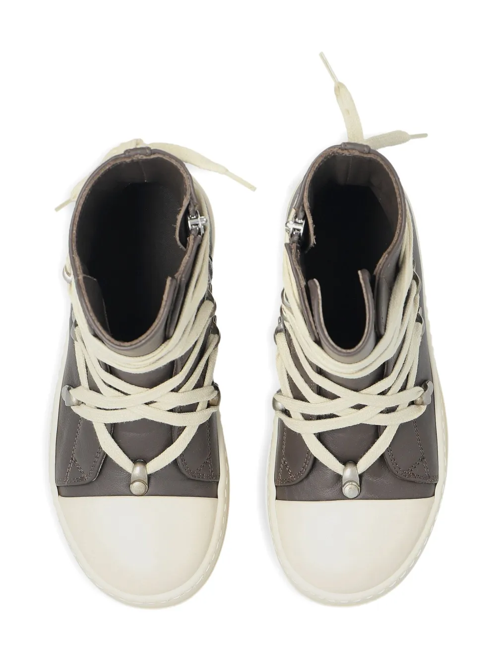 Rick Owens Lace-up High-top Sneakers In Brown