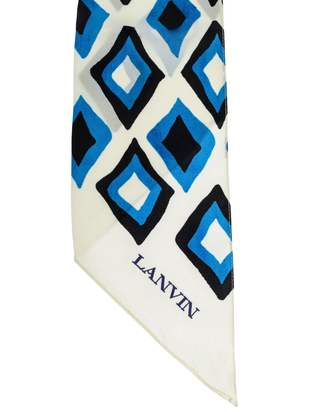 Lanvin Sjaal met diamantpatroon Blauw
