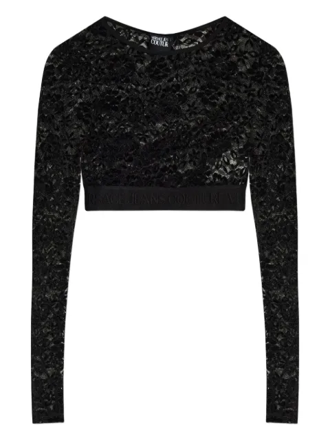 Versace Jeans Couture floral-lace long-sleeve top