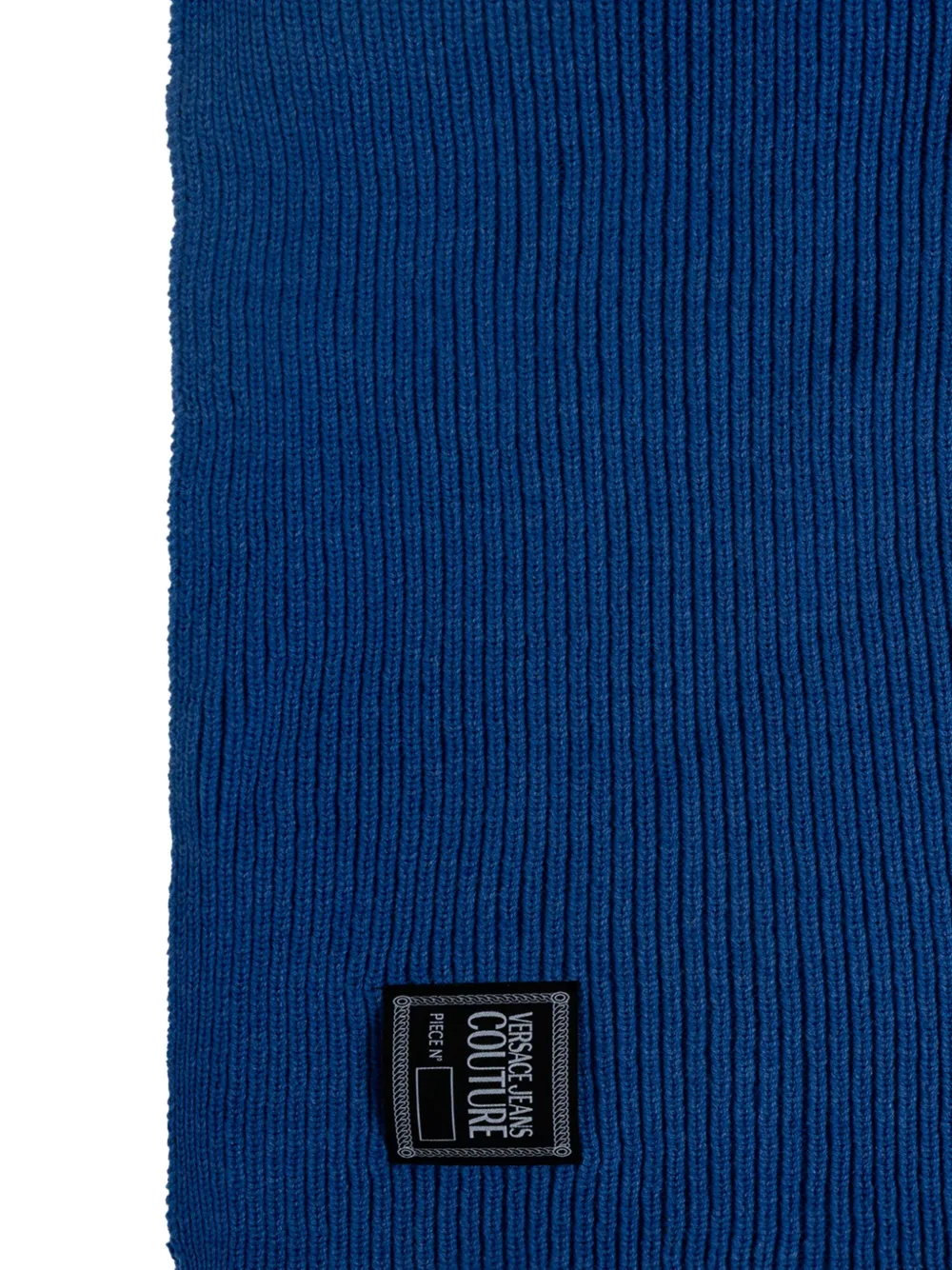 Versace Jeans Couture ribbed logo scarf - Blauw