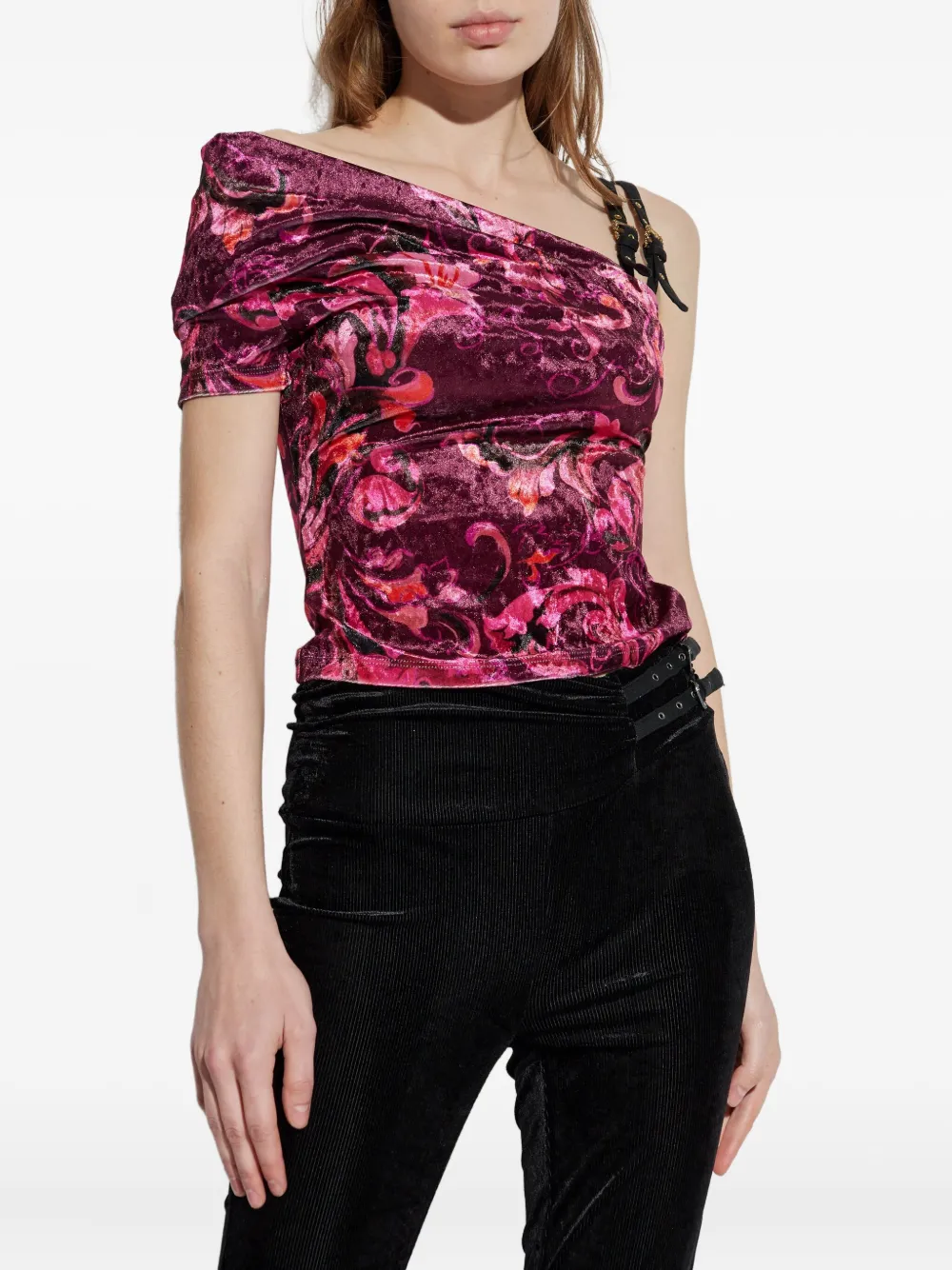 Versace Jeans Couture Top met bloemenprint en bandje Roze