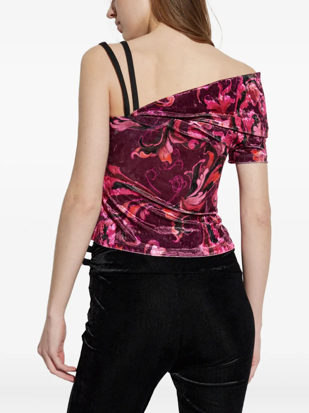 Versace Jeans Couture Top met bloemenprint en bandje Roze