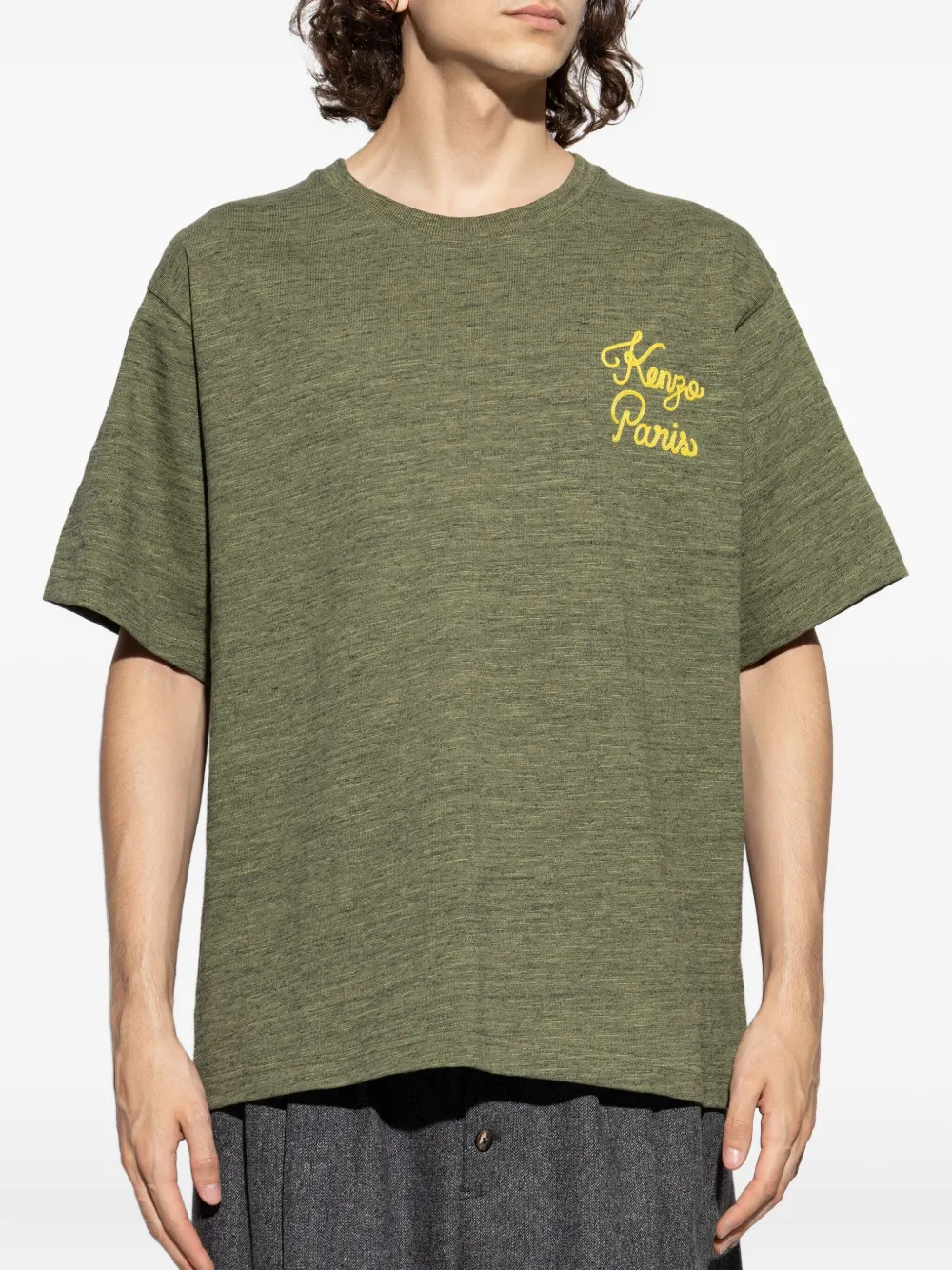Kenzo T-shirt met geborduurd logo Groen