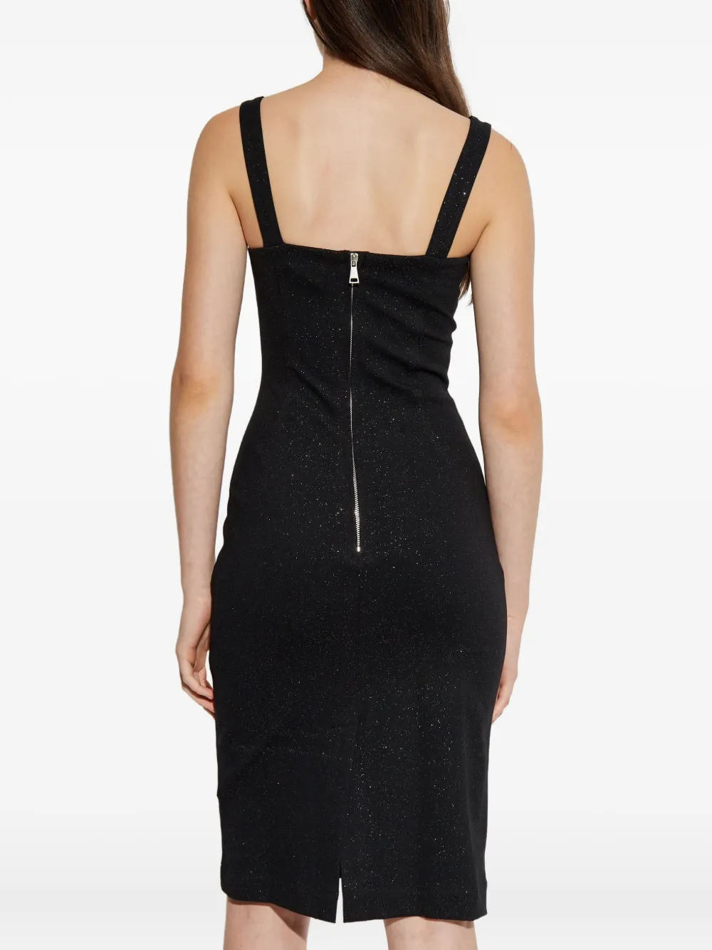 Versace Jeans Couture Buckle-strap Midi Dress In Black