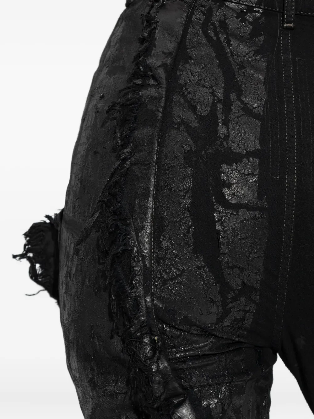 Rick Owens Gerafelde jeans Zwart