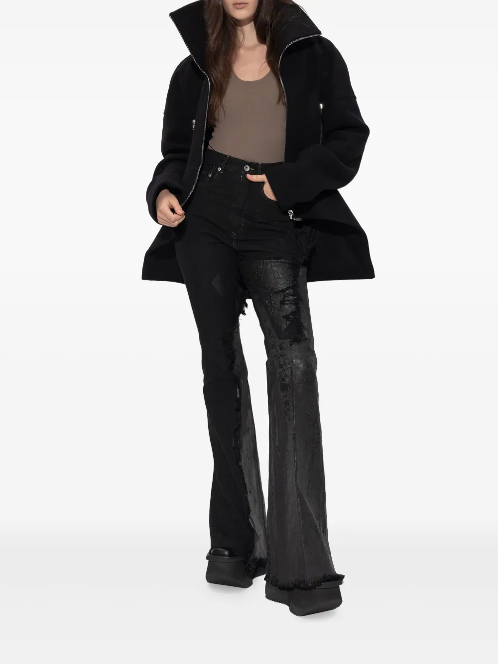 Rick Owens jean à effet usé | Jeans évasés | Image 2