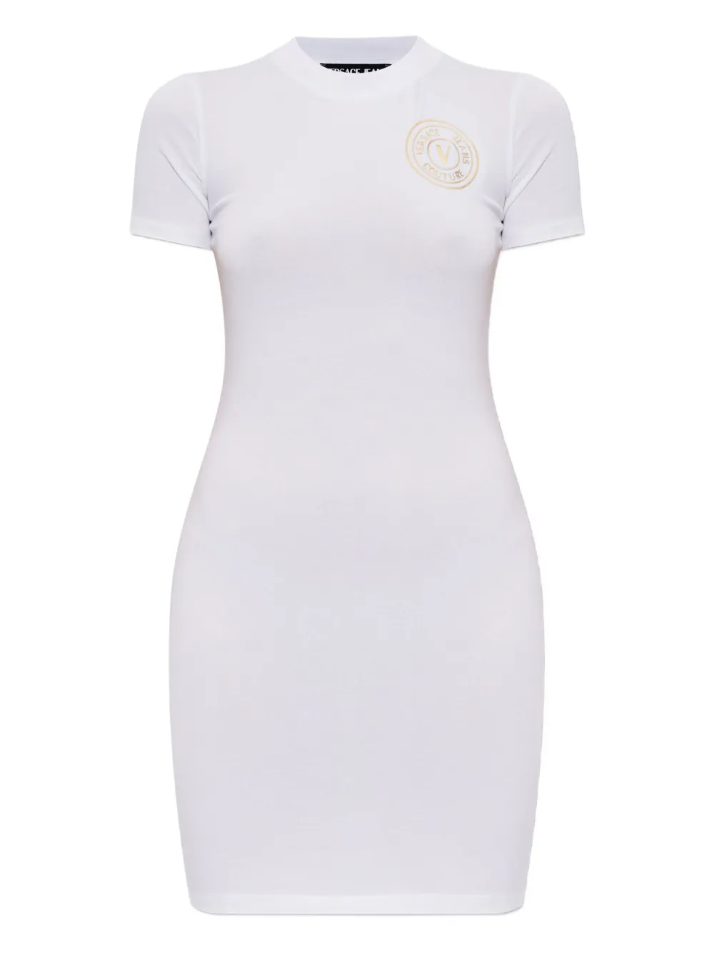 Versace Jeans Couture logo-print mini dress - Bianco