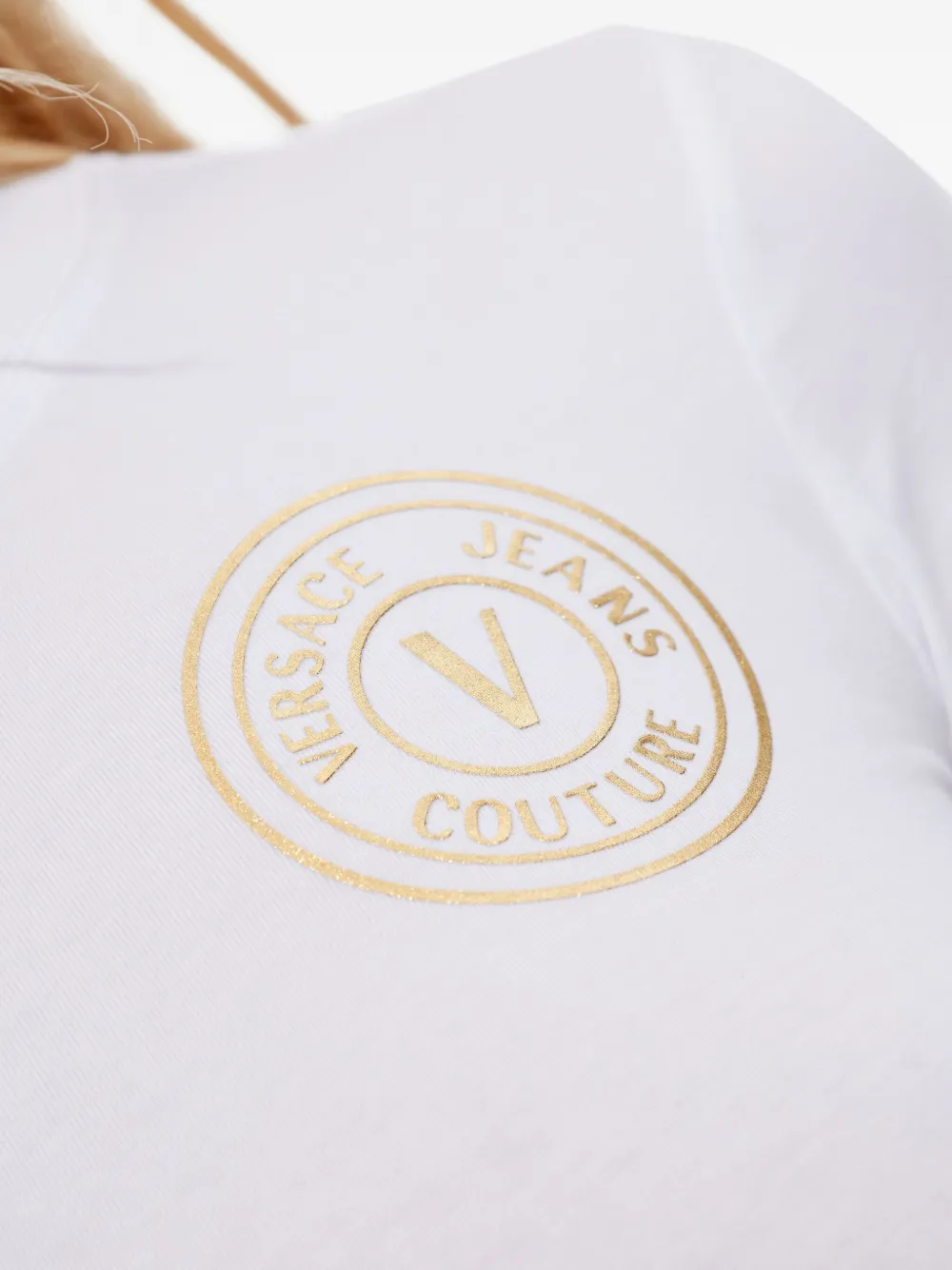 Versace Jeans Couture Mini-jurk met logoprint Wit