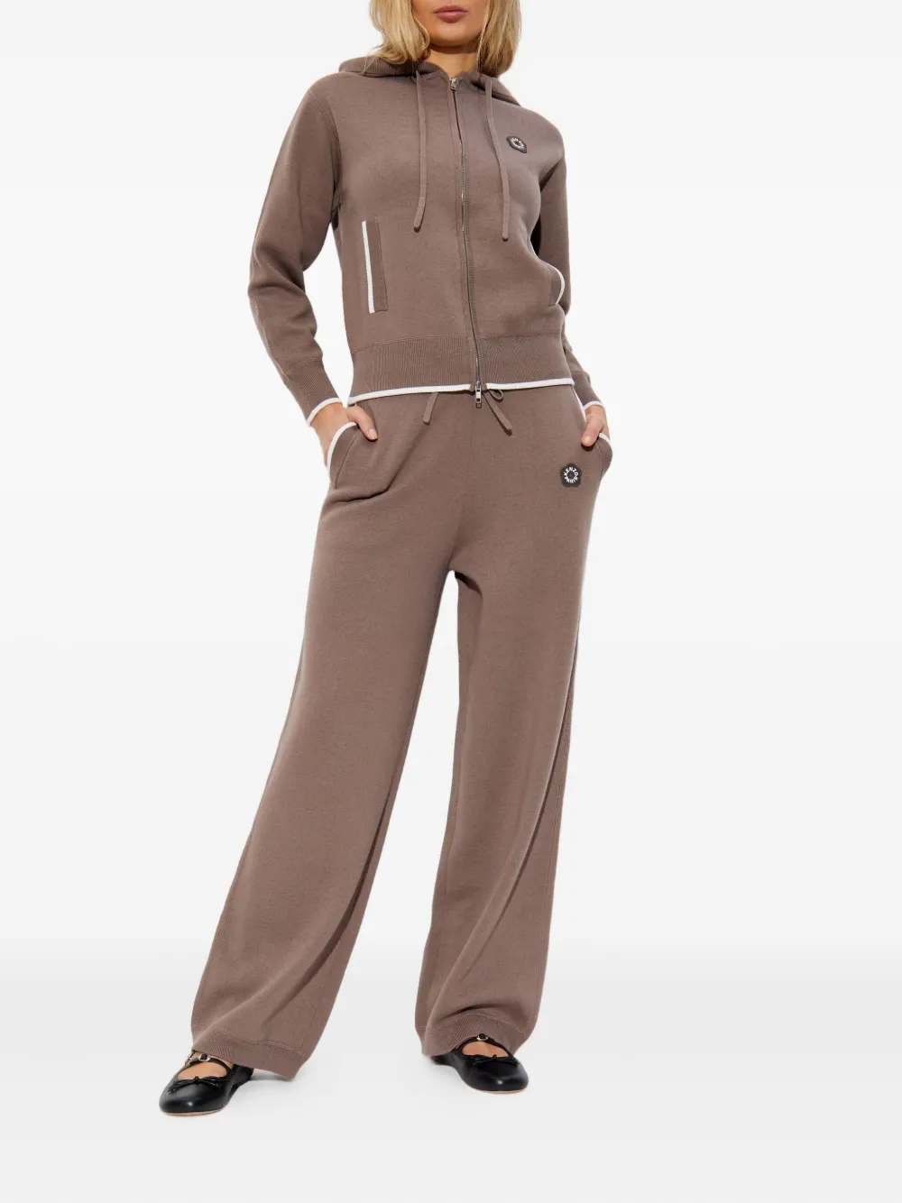 Kenzo drawstring logo-patch trousers - Roze