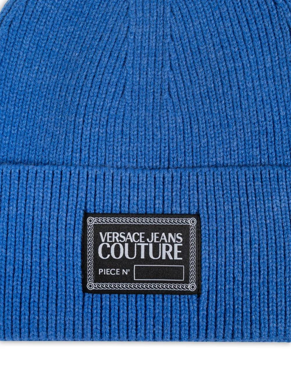 Versace Jeans Couture Geribbelde hoed met logopatch Blauw