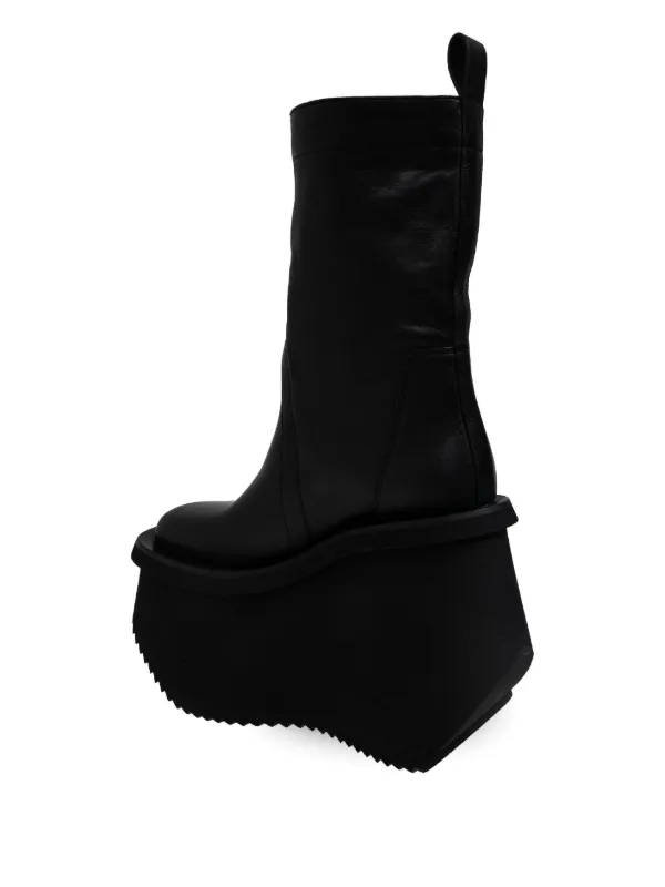Rick Owens プラットフォーム レザーブーツ | ブラック | FARFETCH JP