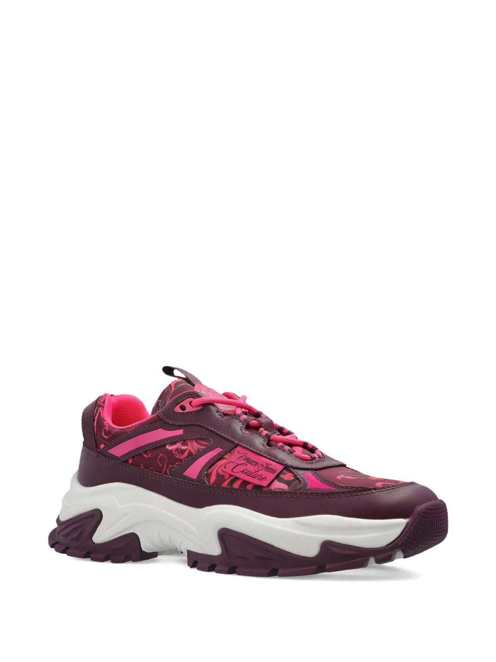 Versace Jeans Couture floral-print lace-up sneakers - Paars