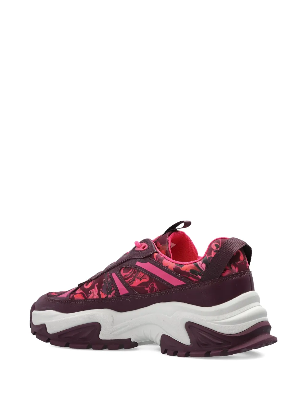 Versace Jeans Couture Floral-print Lace-up Sneakers In Purple