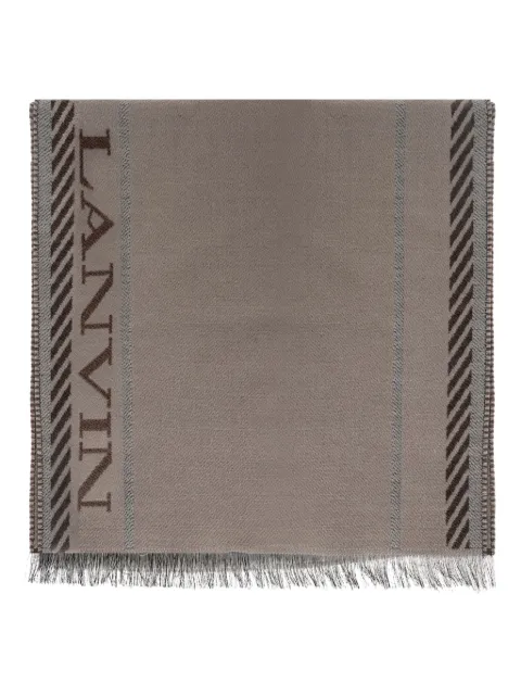 Lanvin mascada con logo estampado y flecos
