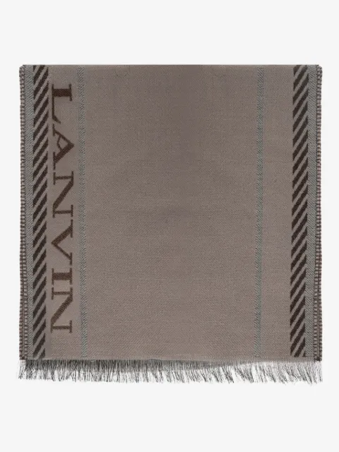 Lanvin logo-print fringed scarf