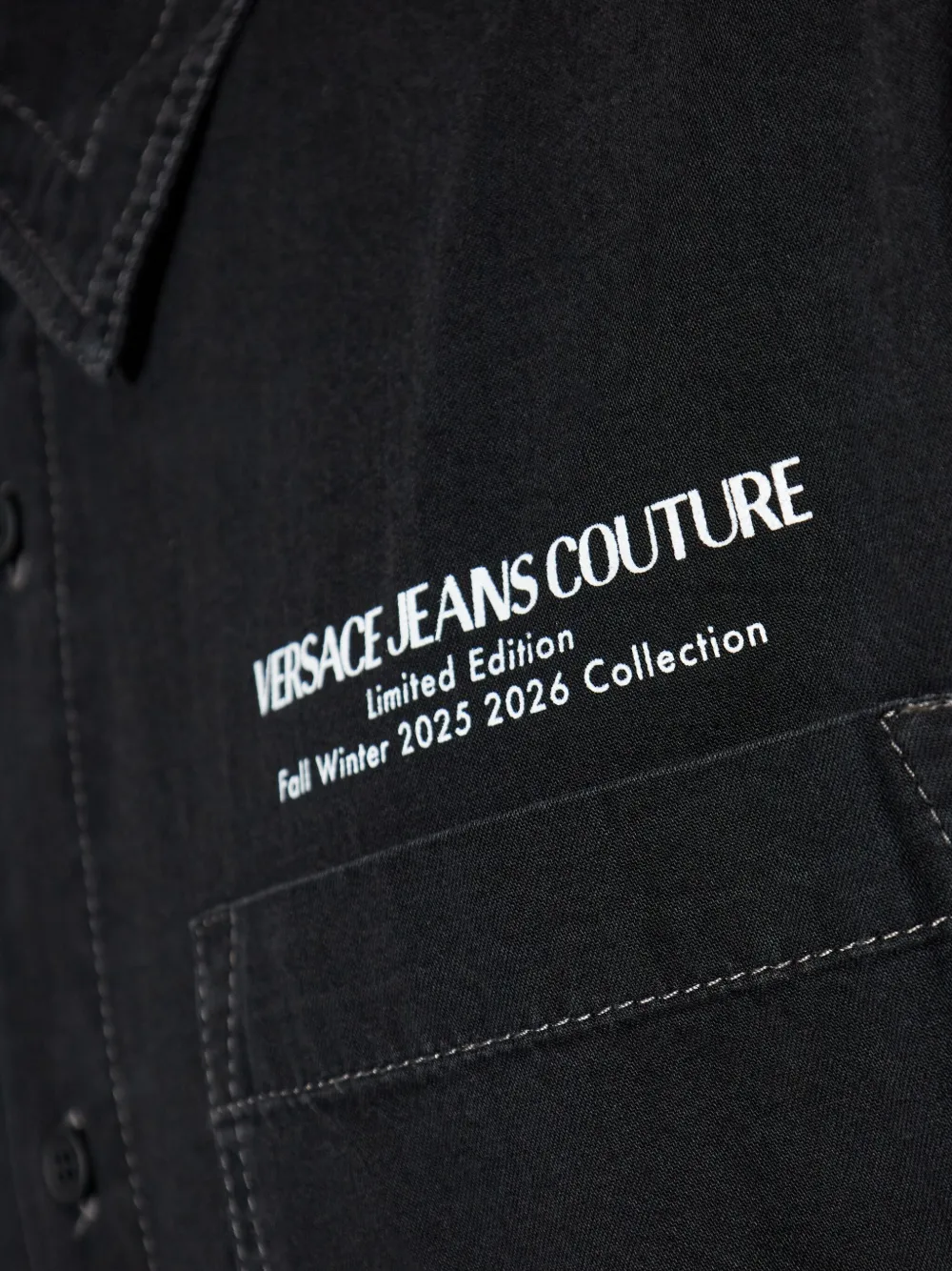 Versace Jeans Couture Overhemd met logoprint Zwart