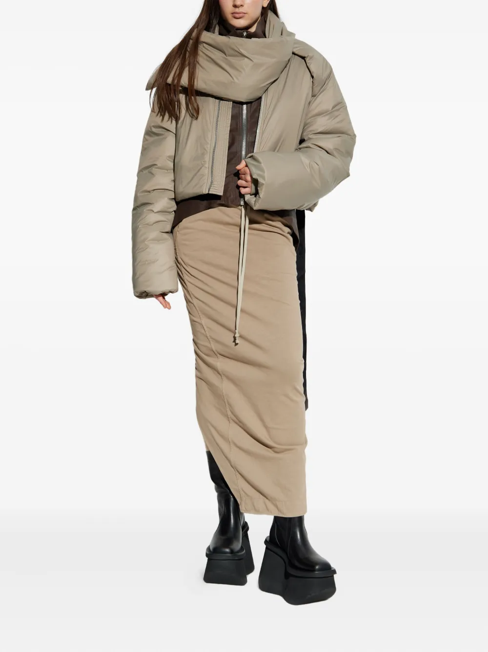 Rick Owens DRKSHDW Pull on Pillar drawstring maxi skirt | Asymmetric & Draped Skirts | Image 2