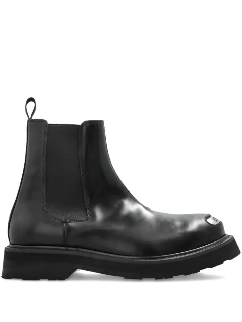 Kenzo logo plaque leather boots