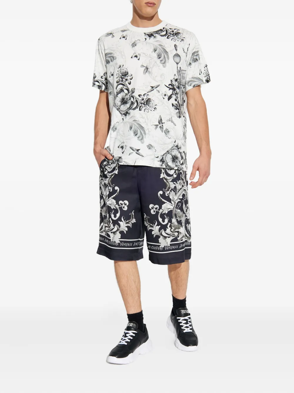 Versace Jeans Couture short-sleeved cotton T-shirt - Wit
