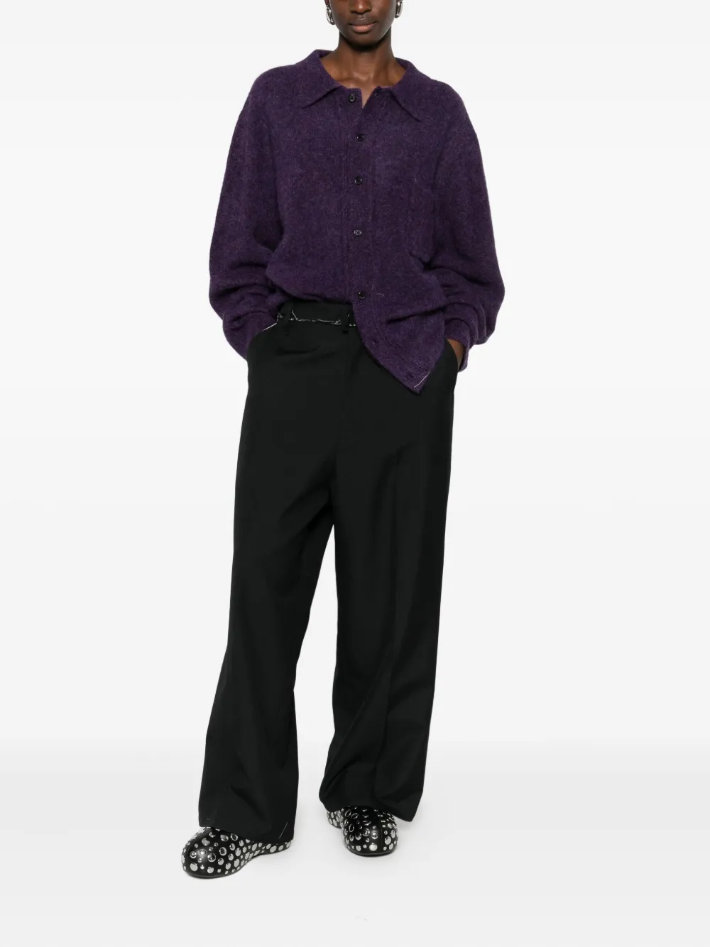 Camiel Fortgens Distressed-effect Tailored Trousers In Brown