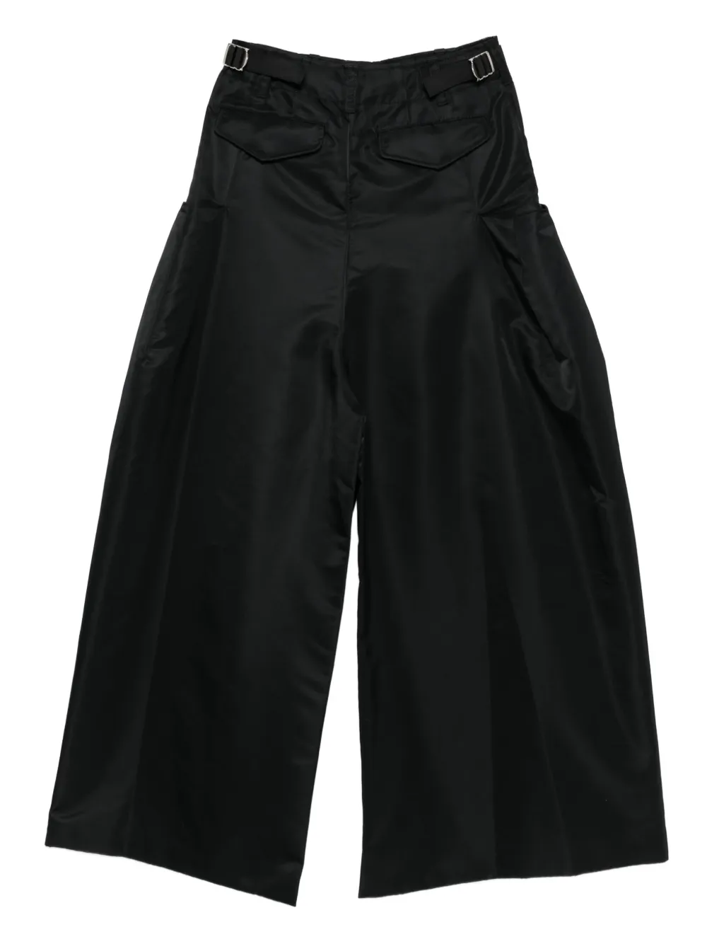 Sacai buckle-detail wide-leg trousers - Zwart